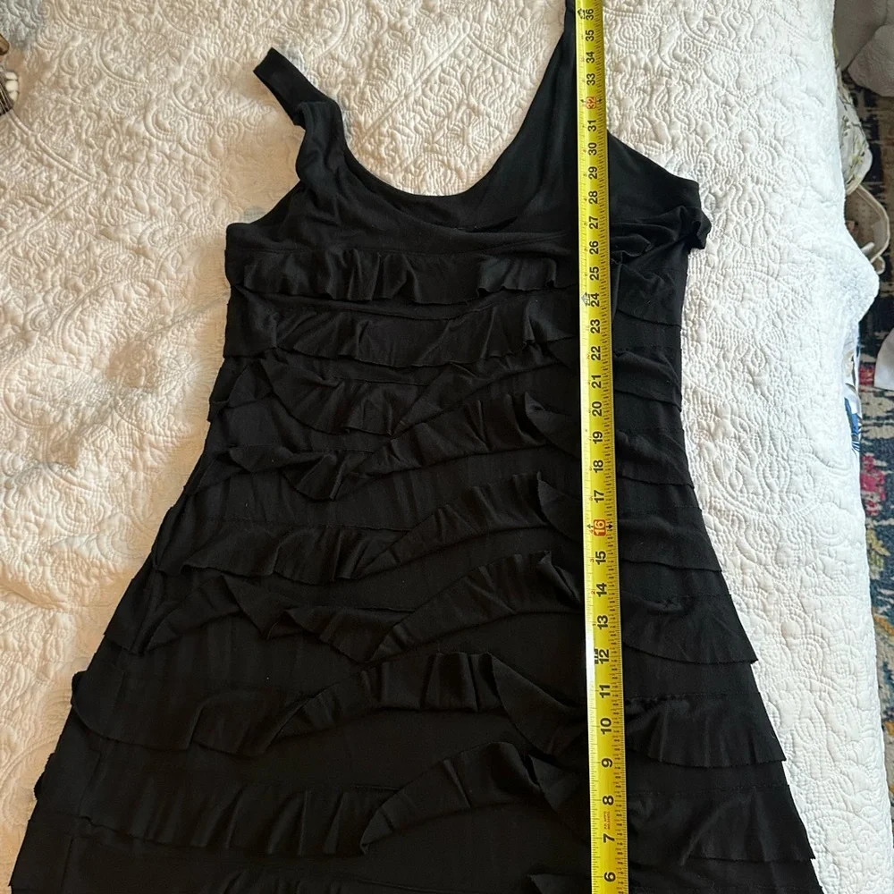Express Black Layered Ruffle Mini Dress - Picture 7 of 8